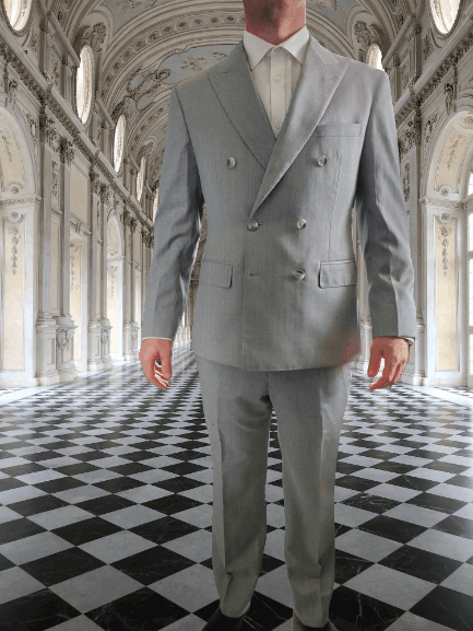 Double Breasted Grey Custom Suit