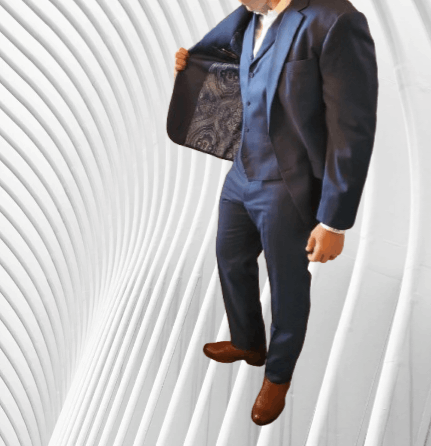 Custom Men's Steel Blue Suit by Myra Tailors Pensacola