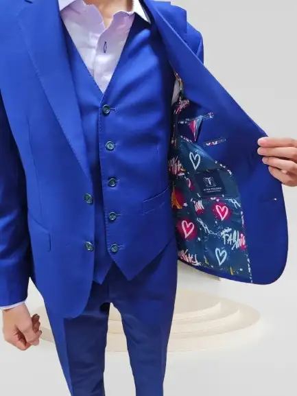 Client wearing a bespoke suit by Myra Tailors Hong Kong
