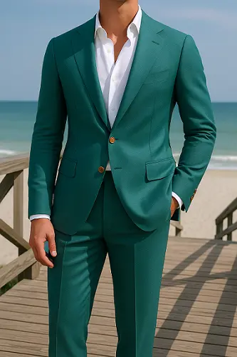 Custom suit personalization in Jacksonville FL with lapel styles, pocket options, vents, and custom lining by Myra Tailors