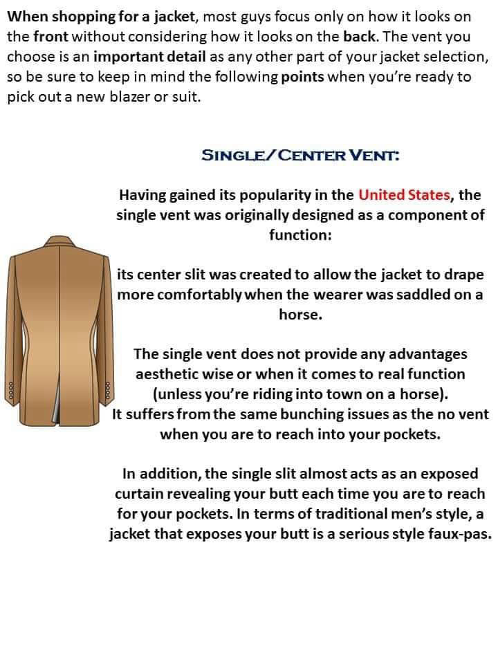 Single Vent Suits Description by Myra Tailors