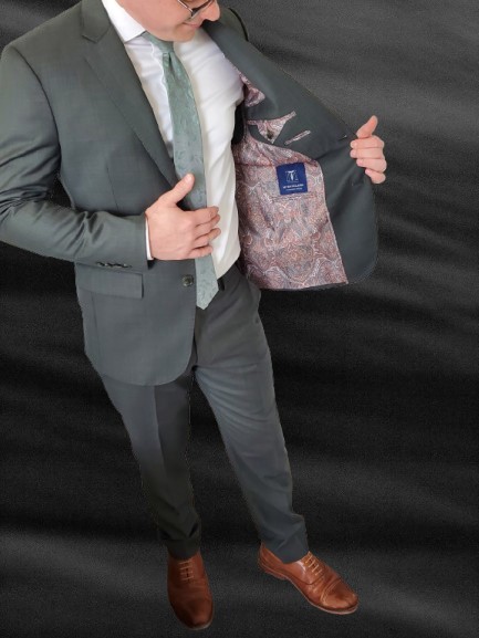 Finished men’s custom suit made in Jacksonville FL